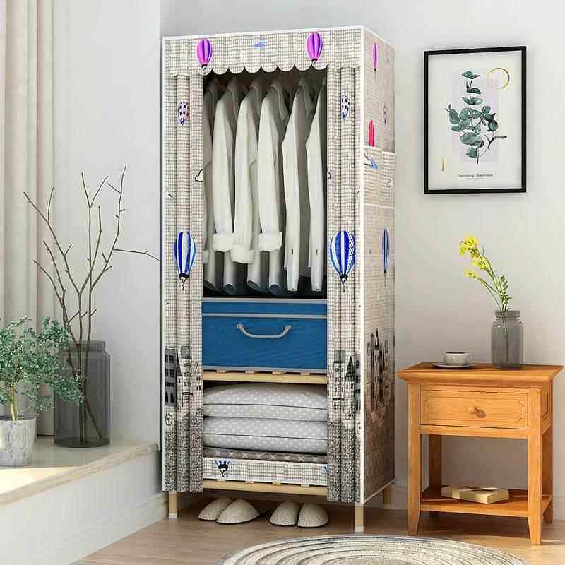 出租房衣柜架子简易组装收纳牛津布家用卧室小型双人单人衣橱