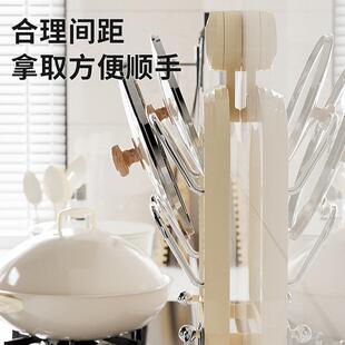吸盘多层锅盖架厨房多功能砧板架带挂钩壁挂式沥水案板收纳置物架