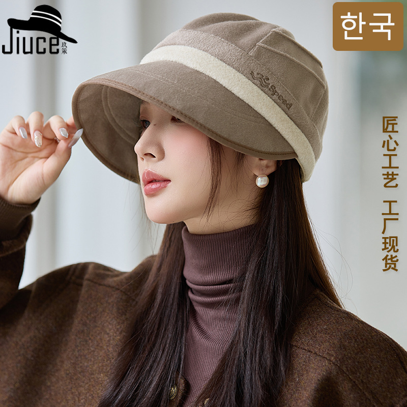 小红书网红气质款拼色渔夫帽子女