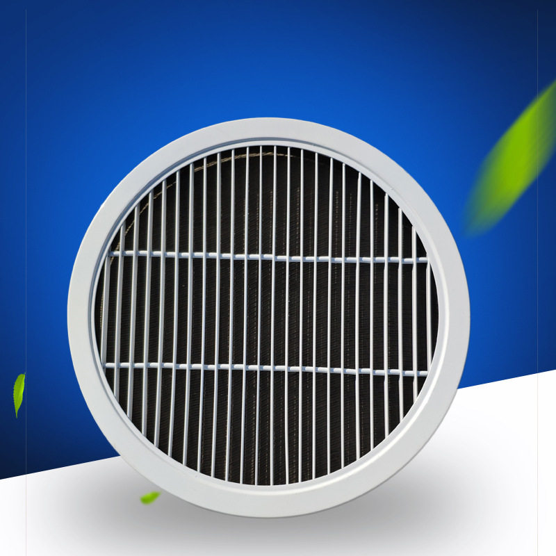 圆形单层百叶回风口带过滤尼绒网 德州铝合金圆形单层百叶风口