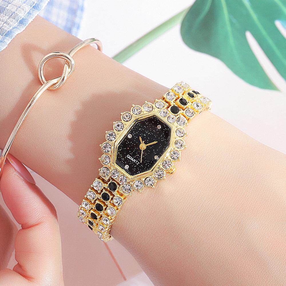 新款欧美流行女士钢带手链女表 时尚镶钻大气女士手表