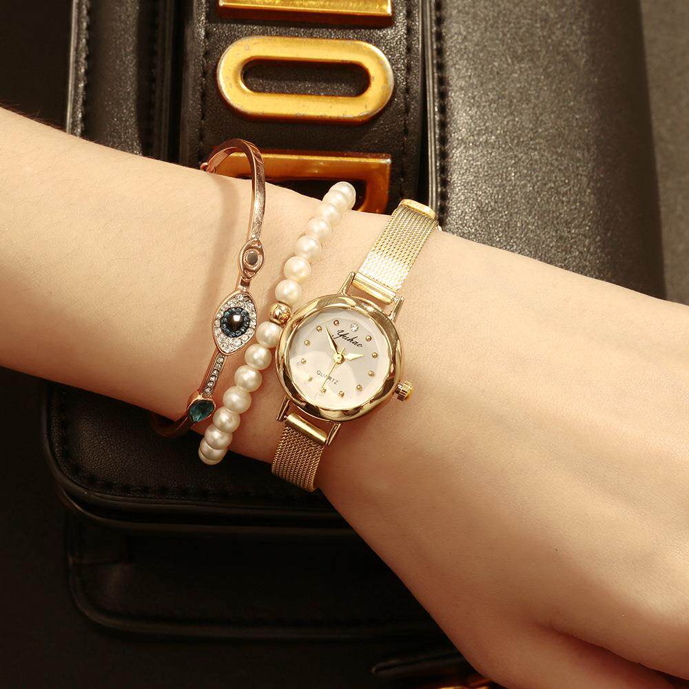 新款欧美直供细表带女士手表 钢丝带网带手表 女士 女表厂家