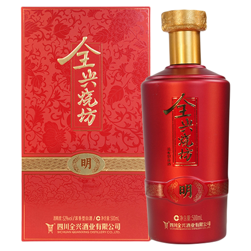 【酒厂自营】成都全兴烧坊 明 52度500ml浓香型纯粮白酒单瓶