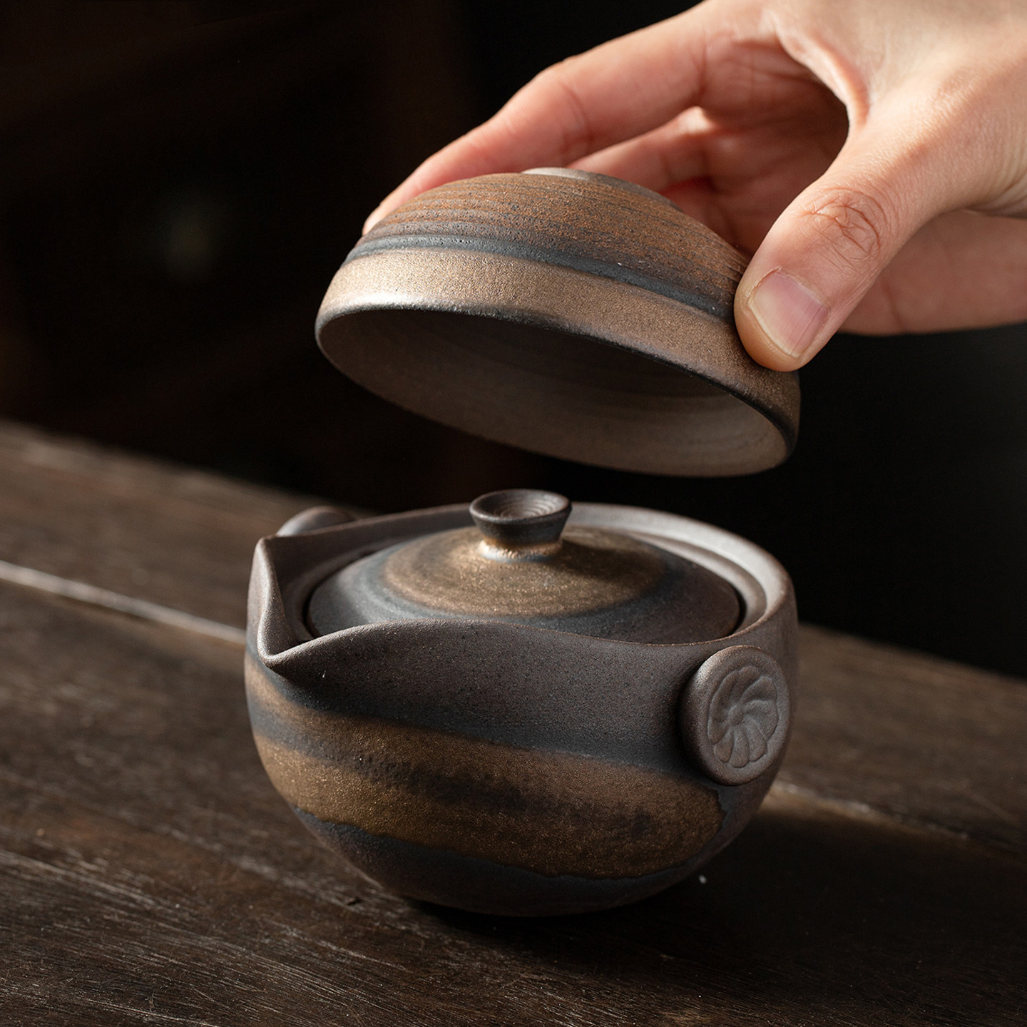 陶掌柜粗陶快客杯一壶一杯单个人专用手抓泡茶壶杯便携式旅行茶具,餐饮具,旅行茶具,淘宝优惠券,粉丝福利购,淘宝优惠卷