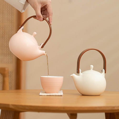 瓷绕九仙简约家用提梁壶
