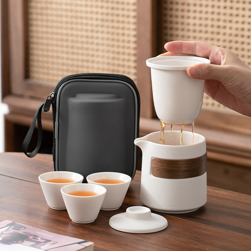 便携式旅行茶具小套装简易户外个人专用功夫泡茶壶茶杯露营快客杯