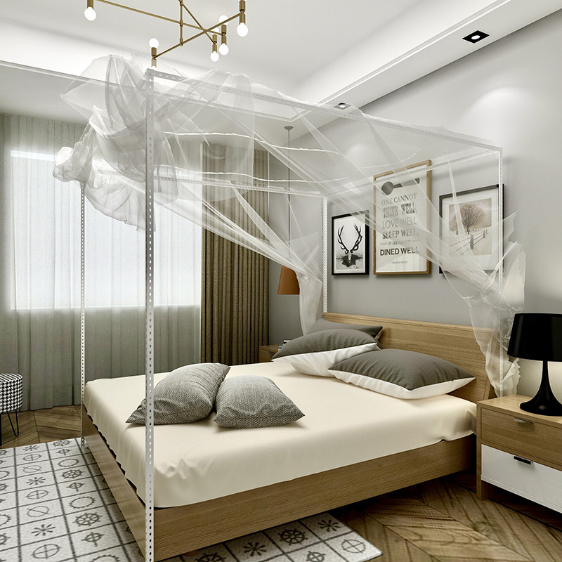 支持定制蚊帐三开门支架不锈钢落地配件加粗厚蚊帐杆子1.8m床家用,床上用品,床幔,淘宝优惠券,粉丝福利购,淘宝优惠卷