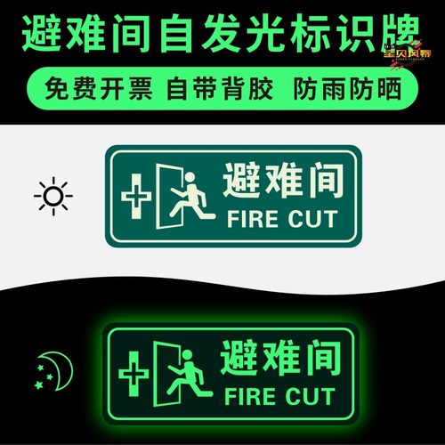 避难间应急避难场所标识牌亚克力