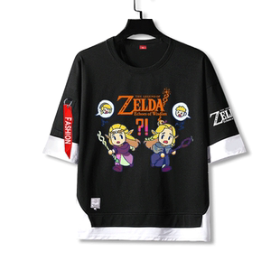 塞尔达传说智慧的再现游戏周边假两件短袖t恤衫男女儿童装5五分袖