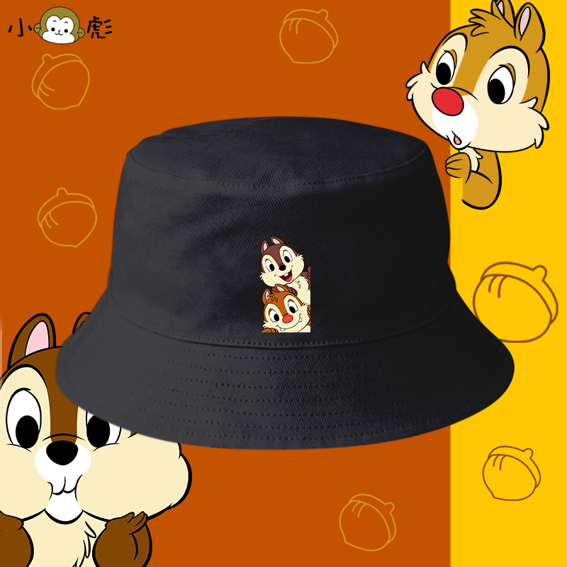 奇奇和蒂蒂花栗鼠松鼠儿童渔夫帽