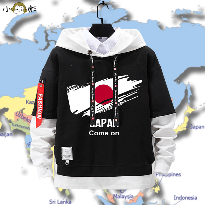 中国香港韩国日本朝鲜2024运动会拼接连帽卫衣男女儿童装学生外套