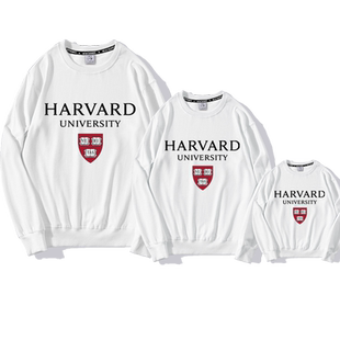 哈佛大学牛津密歇根剑桥大学学院风亲子装圆领卫衣男女全家款长袖