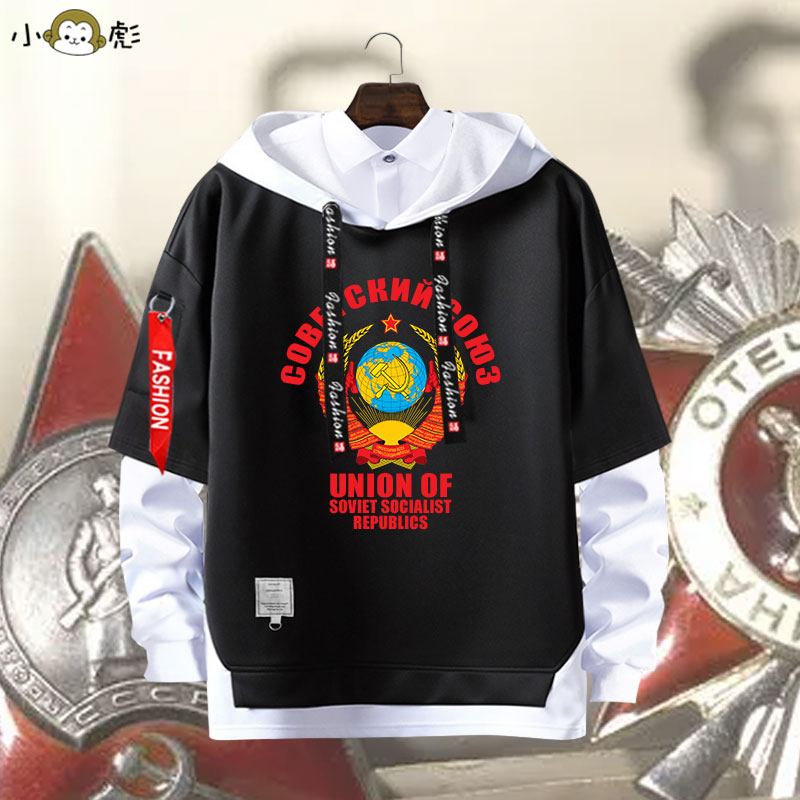 cccp卫衣前苏联苏维埃假两件