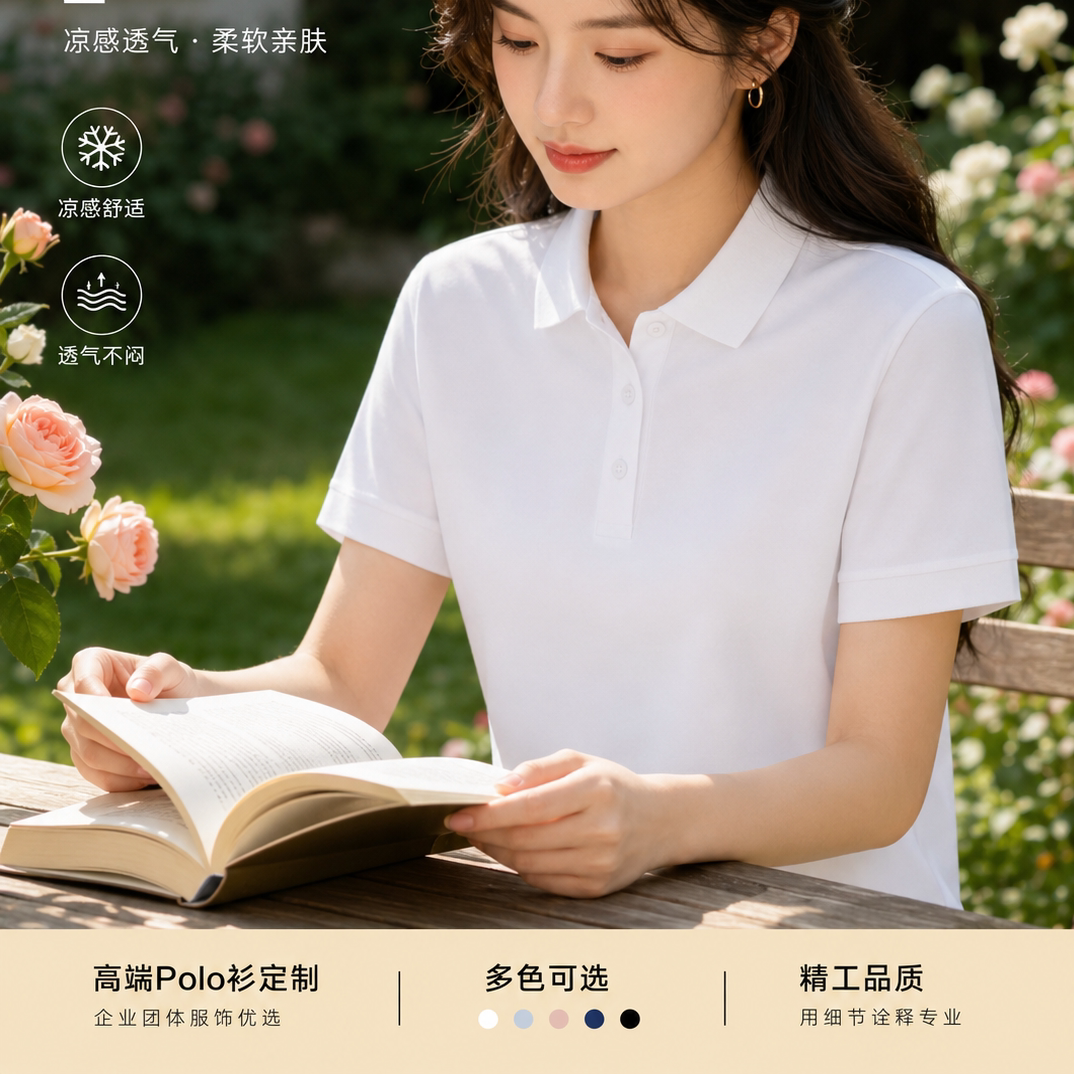 冰丝polo衫工作服定制印logo字办公室员工t恤企业蔚来灰工装刺绣