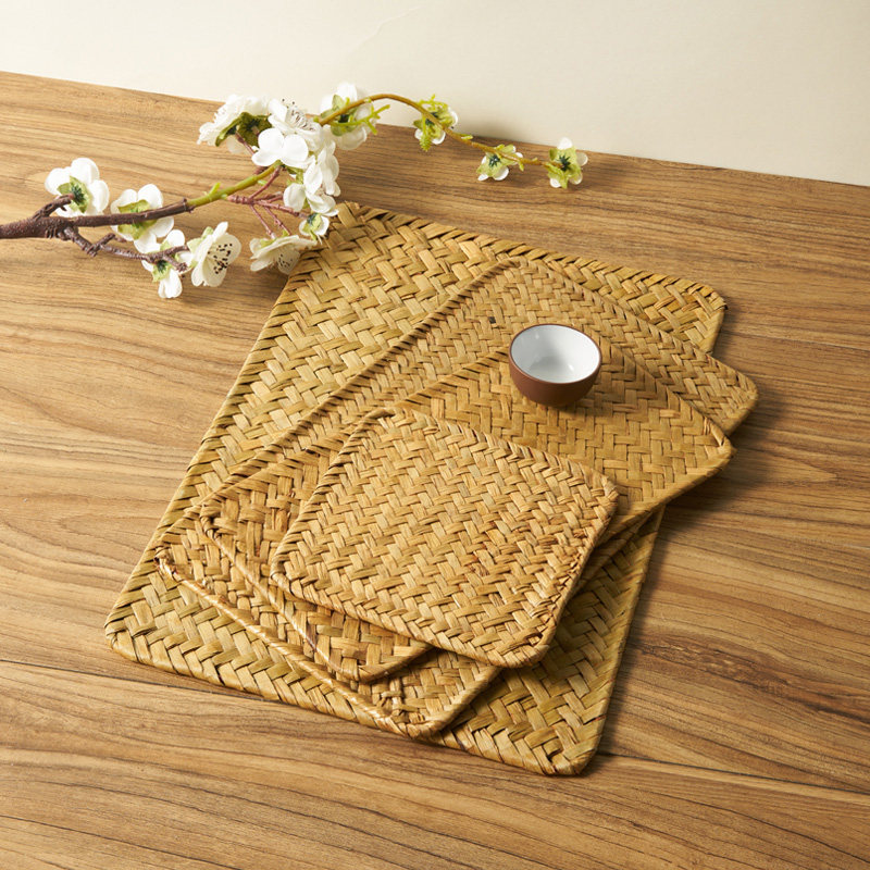 创意海草编织藤编餐垫茶杯垫简约田园茶艺禅意隔热垫拍照背景道具,餐饮具,餐垫,淘宝优惠券,粉丝福利购,淘宝优惠卷