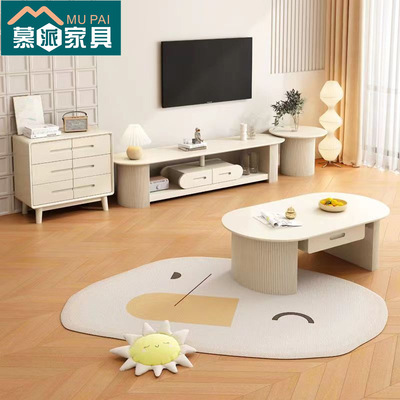 北欧实木电视柜地柜茶几组合现代简约大小户型客厅落地客厅柜斗柜