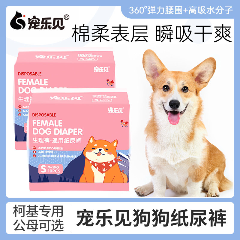 柯基生理裤母狗姨妈裤卫生巾中小狗公狗纸尿裤尿不湿狗狗姨妈神器