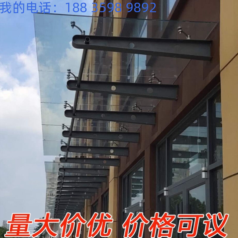 铁膜结构雨棚钢梁 牛腿支架 点式幕墙爪件 钢结构挑梁停车棚 满焊
