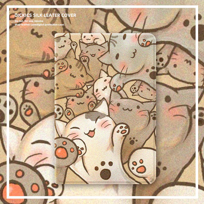 联想小新平板保护壳仿皮挤屏猫咪