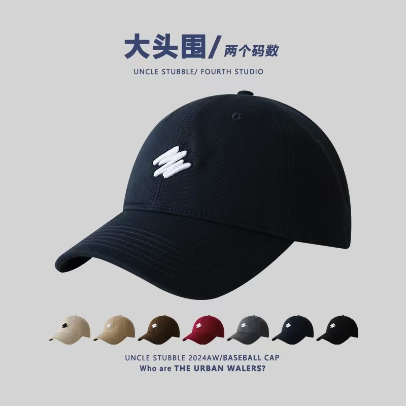 大头围纯棉软顶显脸小简约棒球帽