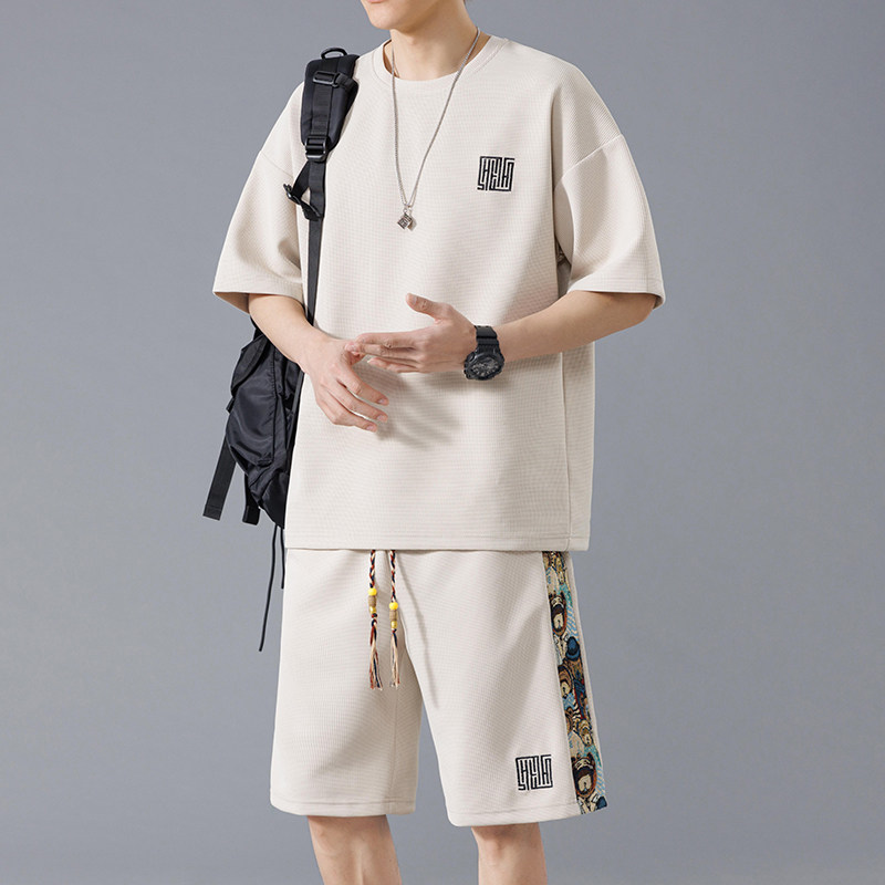 夏季M-8XL大码胖男生宽松休闲运动短袖套装  TZ02-P50 控69图片