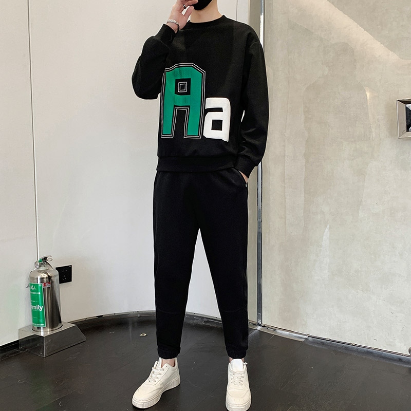 秋冬新款大码M-8XL胖子休闲宽松卫衣套装男TZ36250-P95-大码,男装休闲套装,星座209