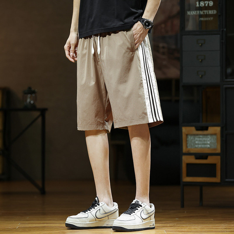 M-8XL大码胖男生白条宽松五分裤休闲运动短裤男K5077-P32控69,男装牛仔裤,星座209