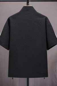 夏季胖男生M-8XL大码男士立领开衫休闲短袖T恤 TX2066-P38 79图片