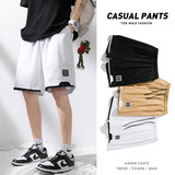 假两件潮牌ins短裤男夏季薄款透气裤子高街vibe国潮oversize五分，男装休闲裤，星座209