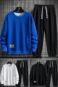 春款2XL-8XL加肥加大胖子休闲卫衣套装男 TZ36311-P95-大码图片