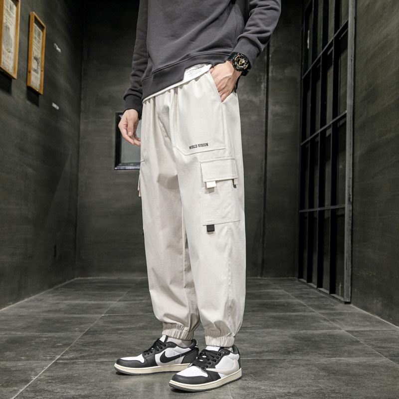 秋款M-8XL超大码休闲束脚裤潮牌胖子工装九分裤男K8823-P40,男装工装外套,星座209