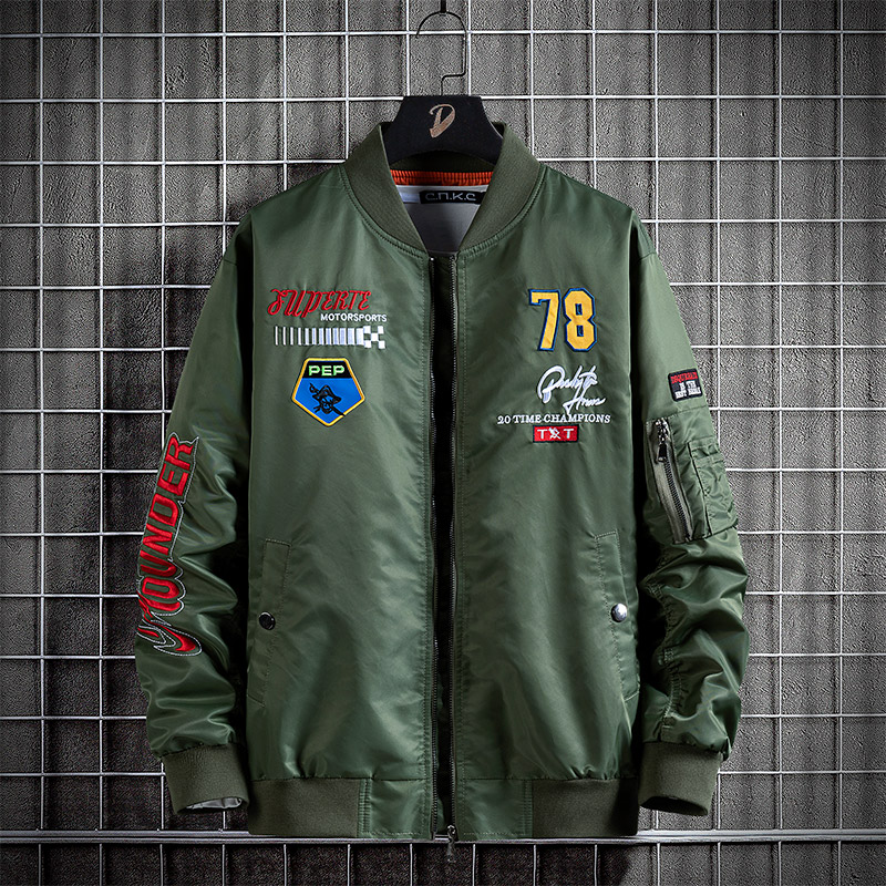 秋冬M-8XL胖子男士棒球领休闲大码夹克飞行服外套上衣JK8278-P70,男装夹克,星座209