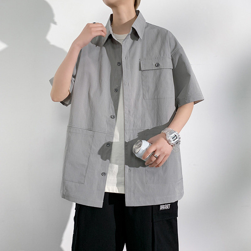 夏季大码M-8XL休闲开衫胖子衬衫男装短袖男外套TX2088-P45控79,男装衬衫,星座209
