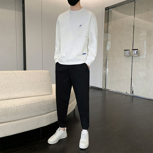 秋冬新款大码M-8XL胖子休闲宽松卫衣套装男TZ36275-P95-大码图片