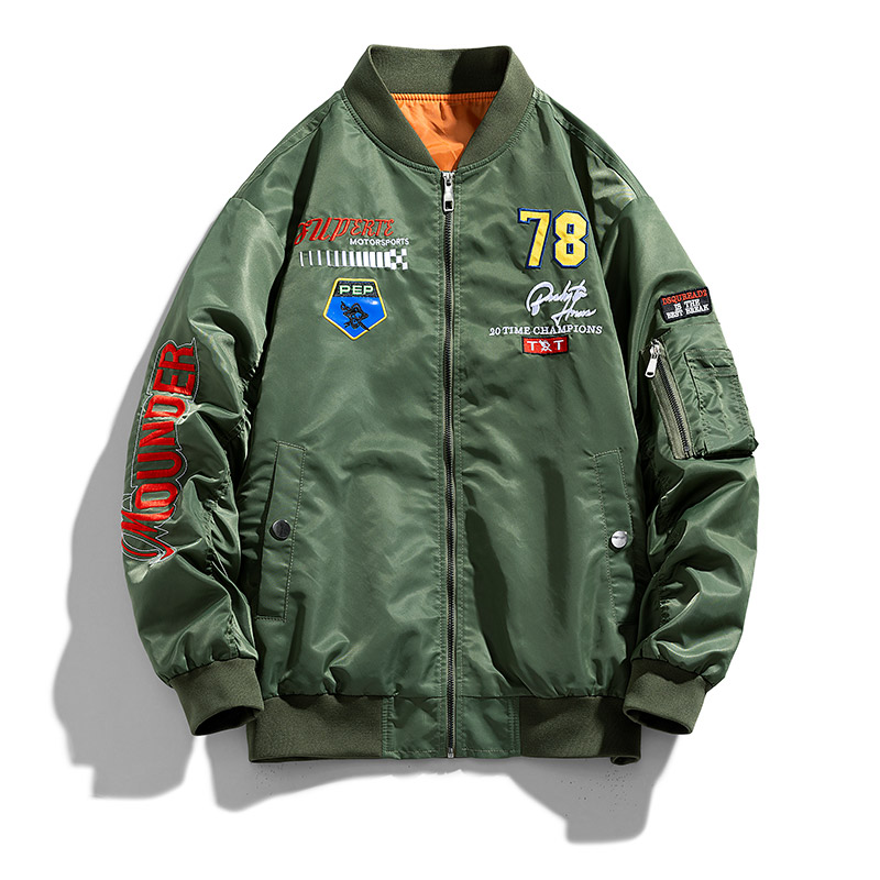 秋冬M-8XL日系男士棒球领休闲大码夹克飞行服外套上衣JK8278-P70,男装夹克,星座209