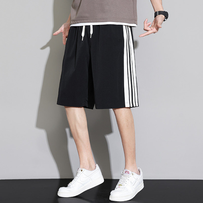 M-8XL大码胖男生白条宽松五分裤休闲运动短裤男 K5077-P32 控69图片