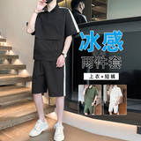 胖男生M-8XL大码男士短袖套装休闲运动两件套TZ35066-P65控118，男装T恤，星座209