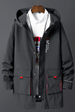 秋冬款中长款大码M-8XL胖子休闲连帽大码男宽松夹克男JK8226-P90，男装夹克，星座209