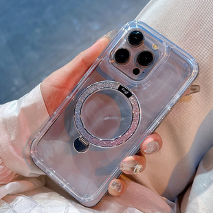 支点壳适用苹果16ProMax手机壳苹果14带支架iPhone16Pro保护套高级透明17promax新款仙女风防摔磁吸壳pm