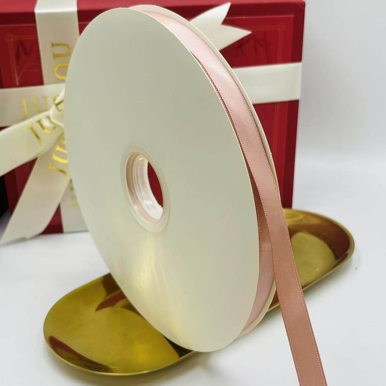 0.6CM加密色丁丝带双面彩带礼盒包装绸带头饰蝴蝶结飘带手工DIY带