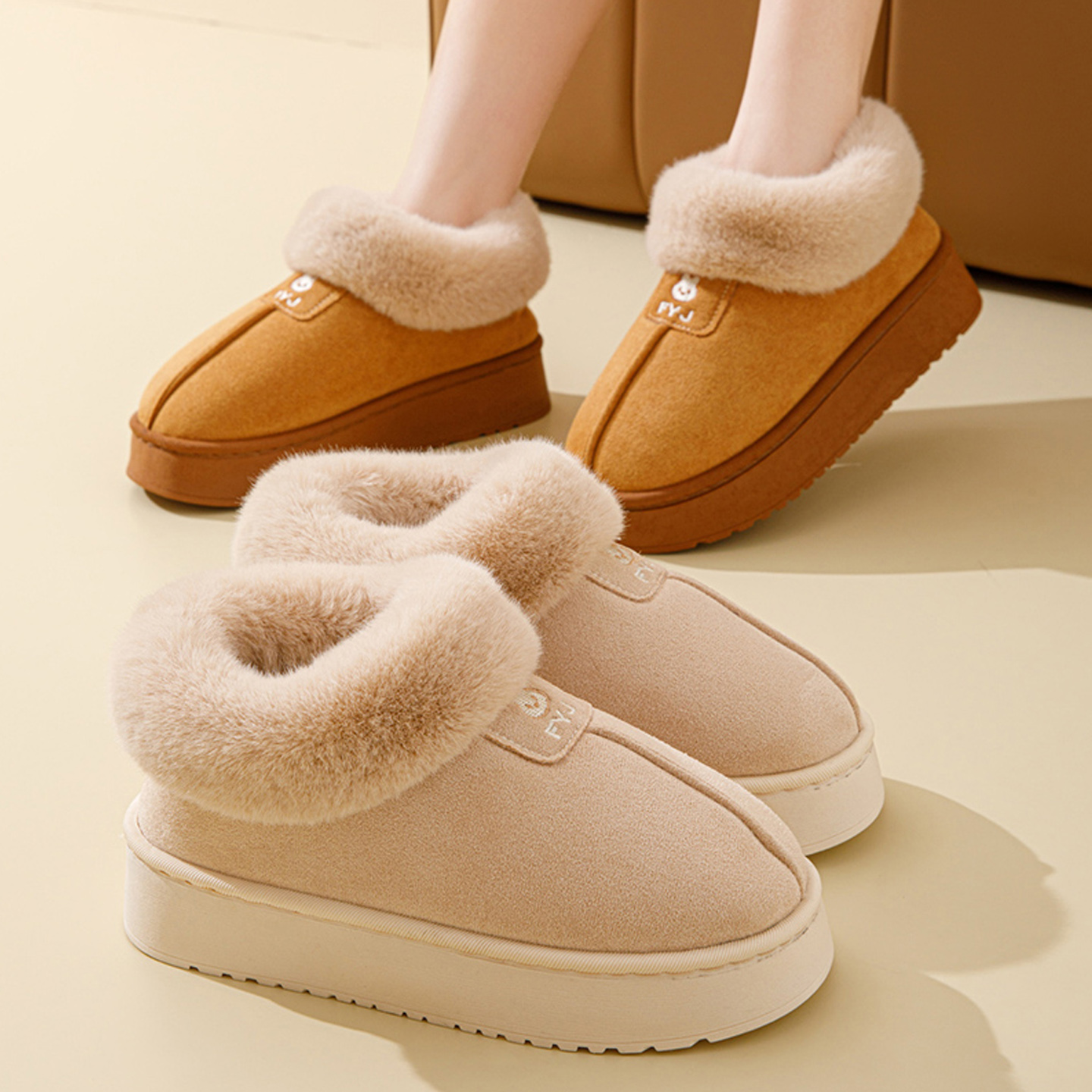 厚底雪地靴女2025冬季新款加绒