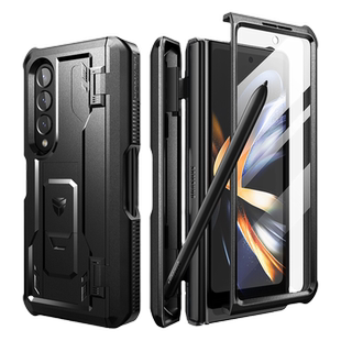 牧行者适用三星Galaxy Z Fold4手机壳全包Z Fold3运动防摔W23心系天下w22折叠保护套带笔槽铰链支架壳膜一体