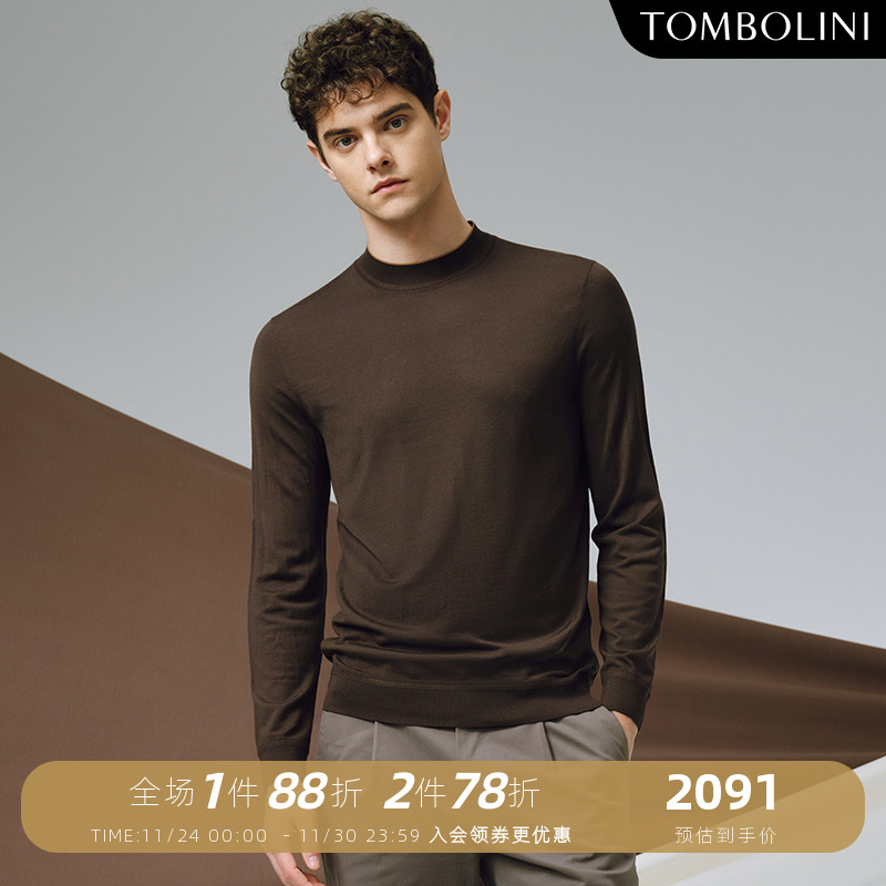 TOMBOLINI半高领100%羊毛毛衣