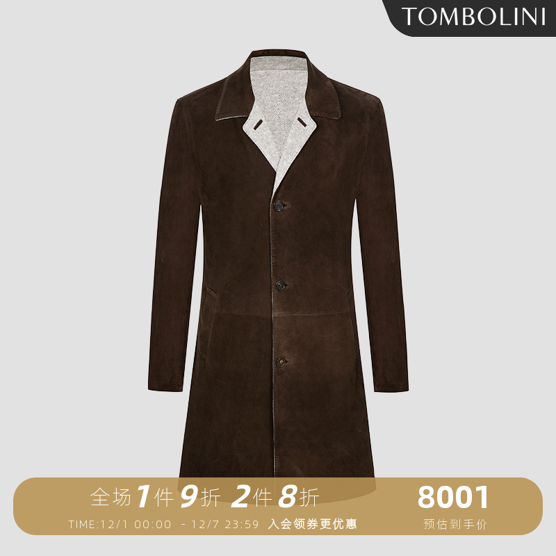 东博利尼两面穿长款皮衣