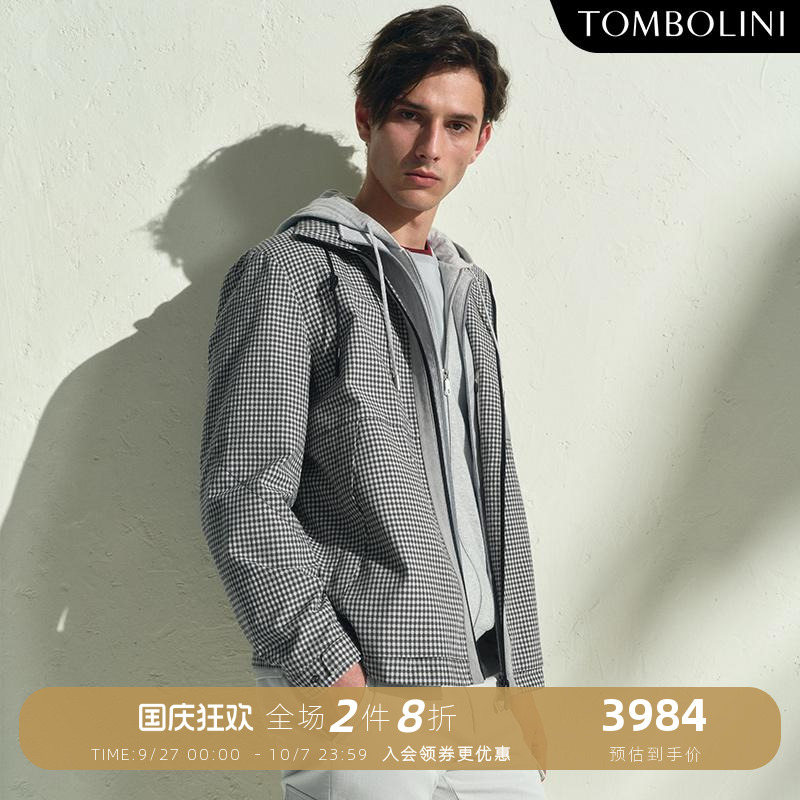 TOMBOLINI拼麂皮格子夹克外套