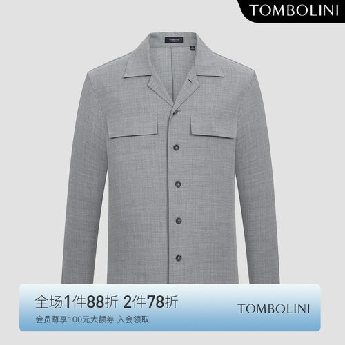 TOMBOLINI翻领桑蚕丝夹克外套