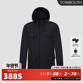 风 藏青连帽夹克外套工装 进口面料 东博利尼轻薄风衣外套短款