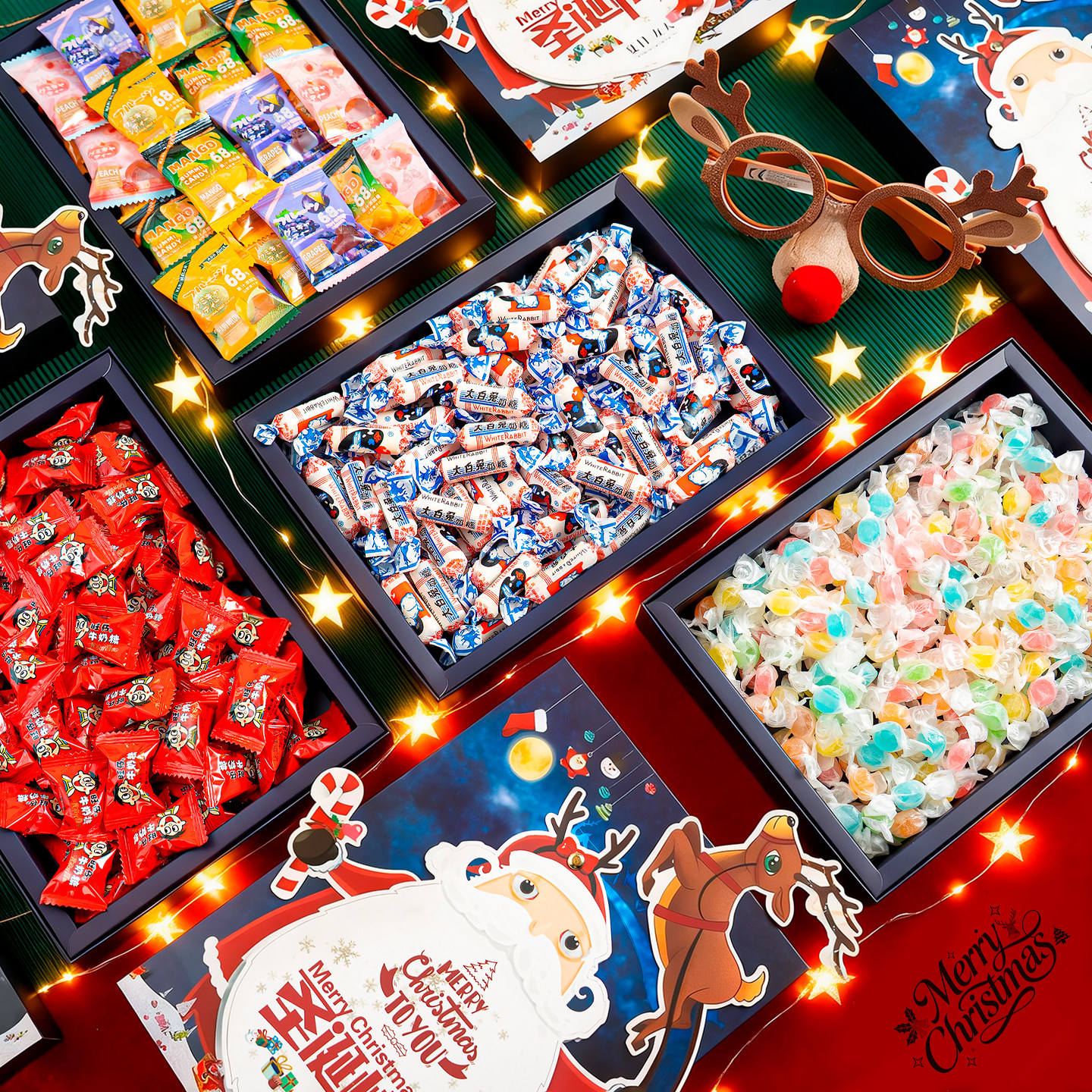 夏目友人 圣诞糖果礼盒装混合口味软糖硬糖节日限定口味零食礼物