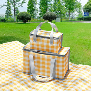 户外野餐包隔热保温收纳袋饭盒保热午餐包手提带盖大号工作带餐包