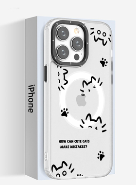 17新款pro适用于苹果16 magsafe磁吸11promax手机壳2025简约iphone15plus保护套14透明13pro可爱12纯情猫咪